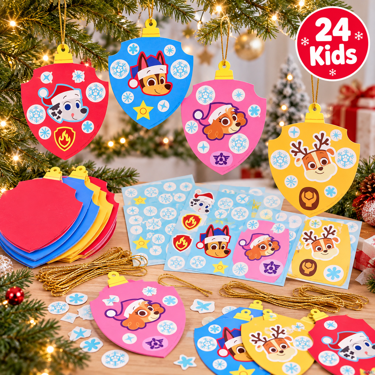 PAW Patrol Badge Christmas Ornament Sticker Scenes